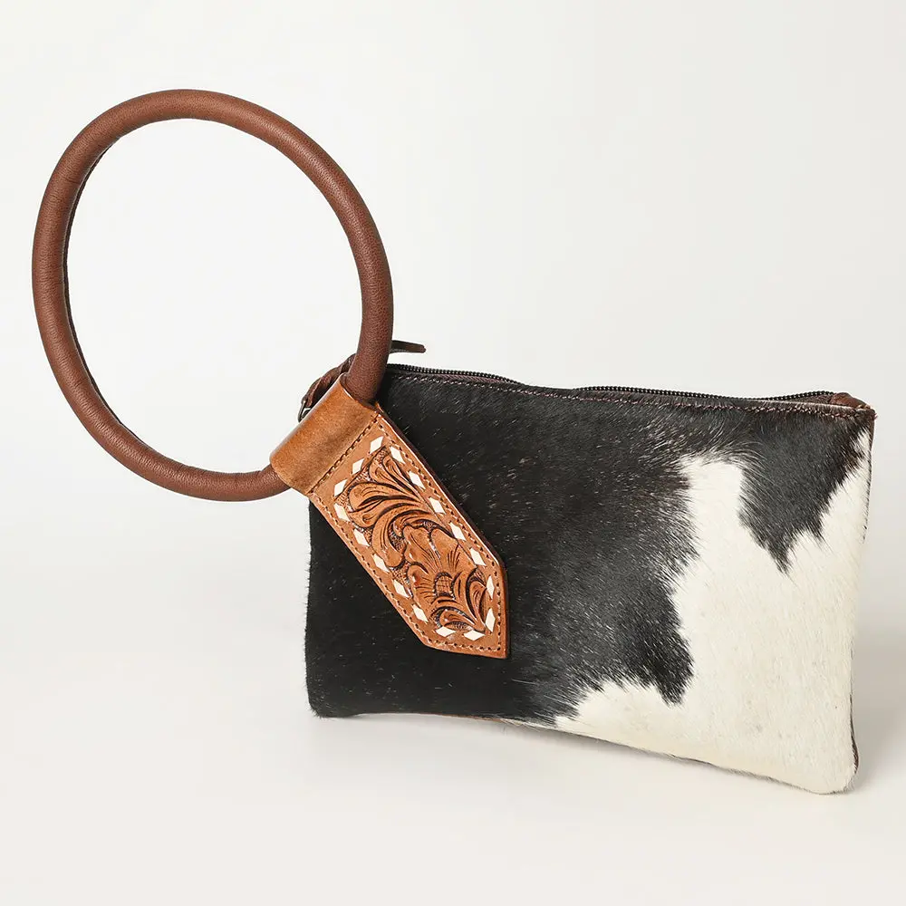 American Darling Wristlet Hand Tooled Hair On Genuine Leather Western Women Bag | Handbag Purse Travel Clutch 1
