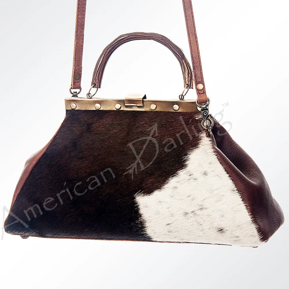 American Darling Clutch Bag Hair-On Cowhide Genuine Leather Western Purse With Ykk Zipper & Well-Compartmentalized 1