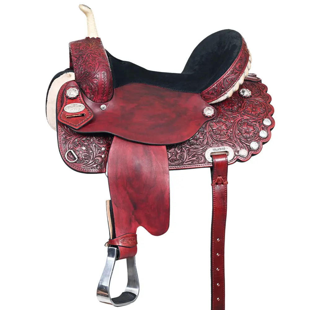 Hilason Western Horse Saddle American Leather Treeless Trail Barrel | For Horses 1