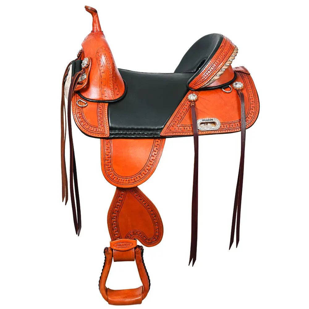 Hilason Flex Tree Western Horse Saddle Genuine American Leather Trail | Treeless For Horses 1