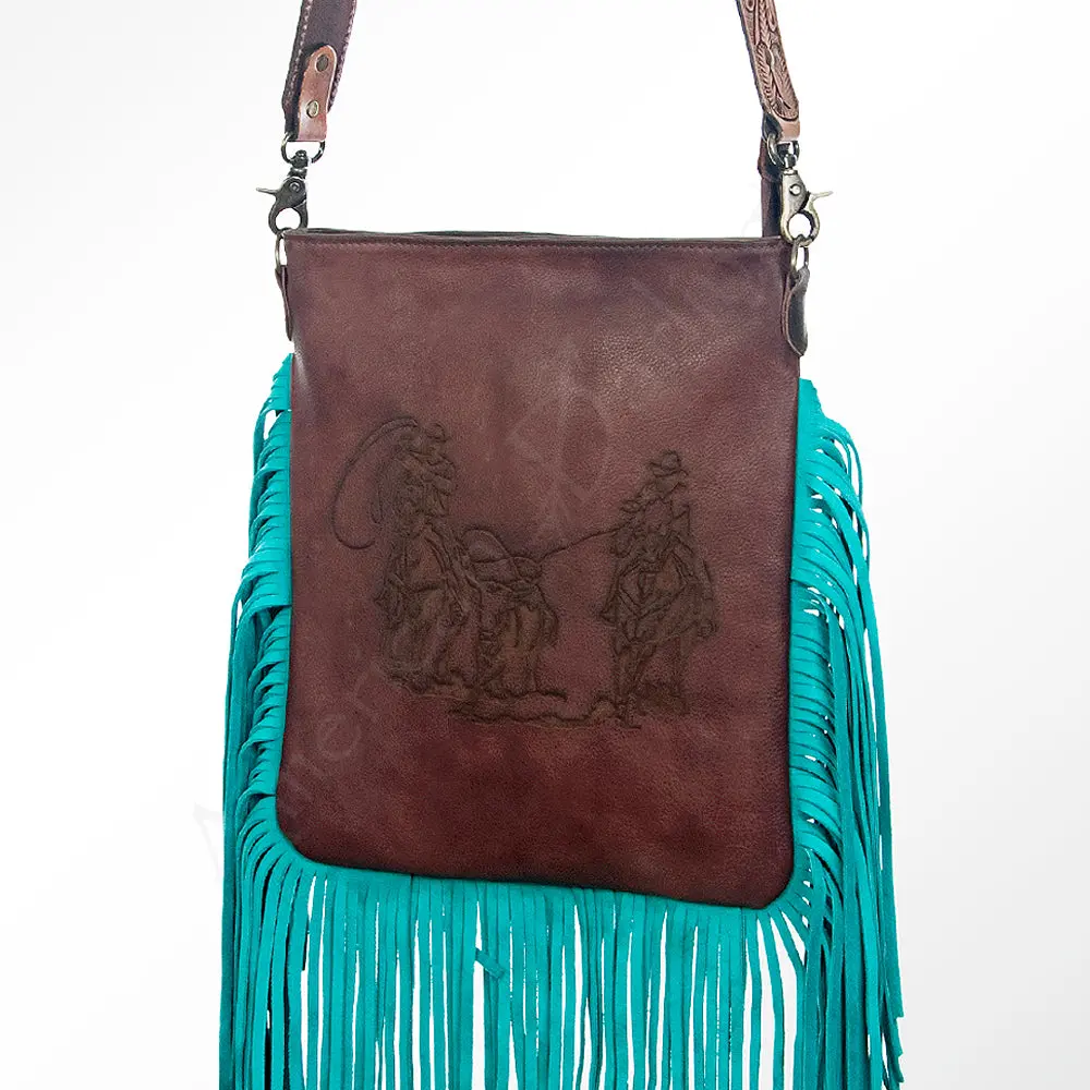 American Darling Large Cross Body Bag Western Genuine Leather Purse With Fringes And Ykk Zipper For Women 1