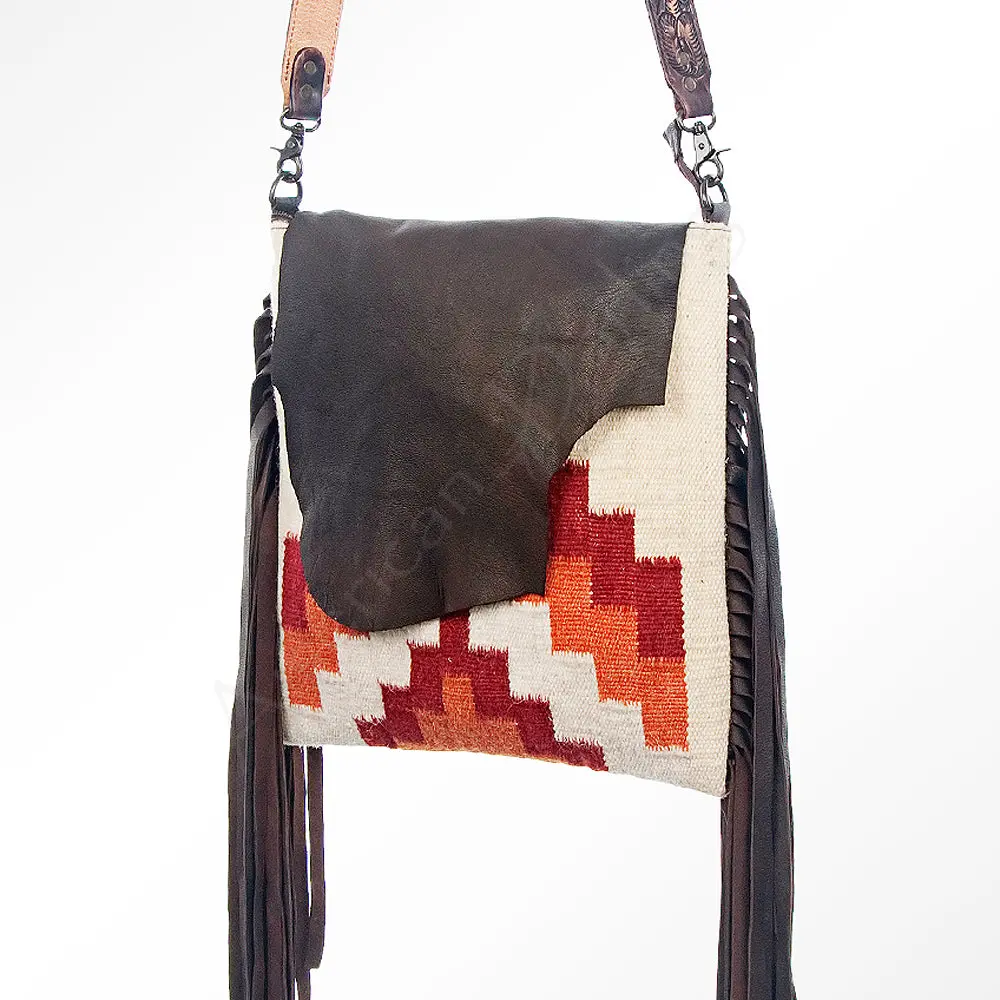 American Darling Messenger Saddle Blanket Genuine Leather Western Women Bag Handbag Purse | Crossbody For Cute 1