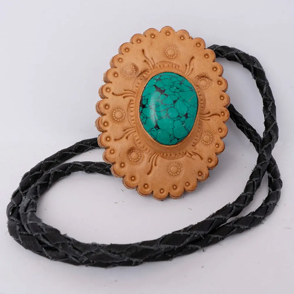 American Darling Adjw103a Braided Genuine Leather Jewelry Necklace With Concho 1