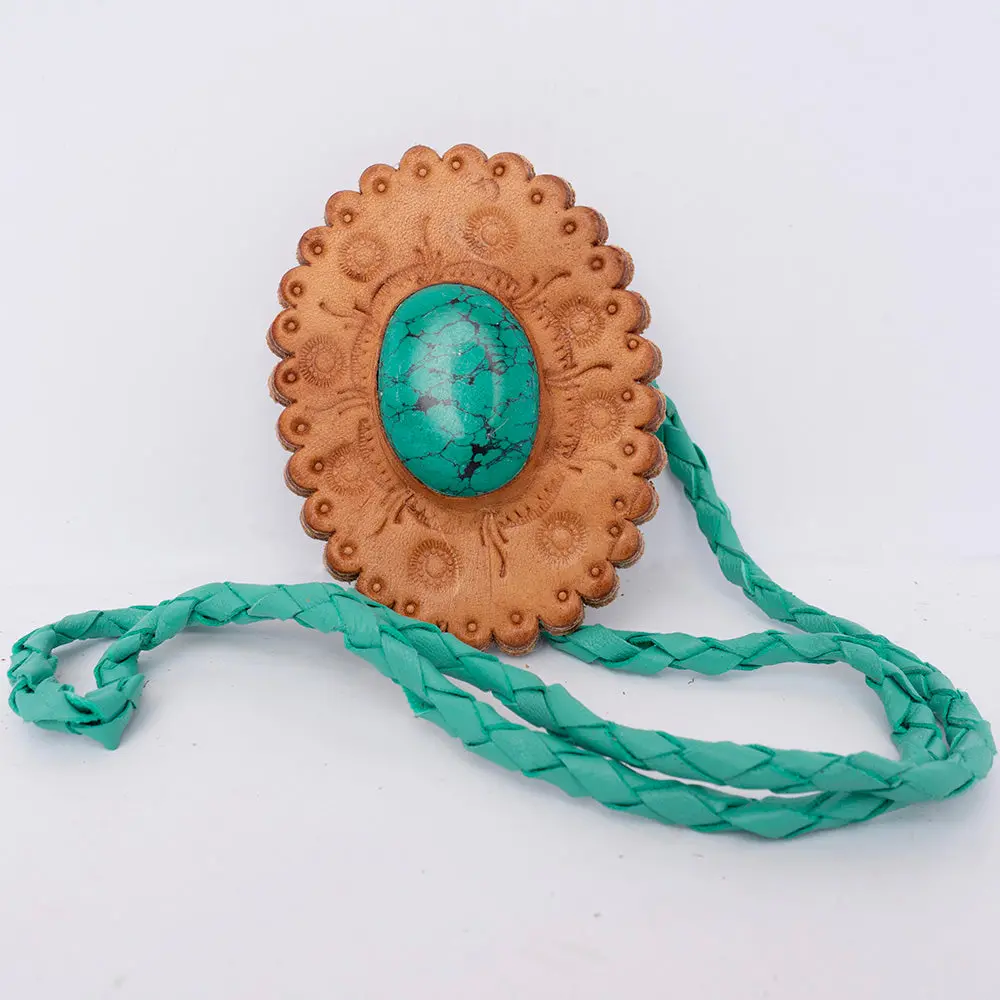 American Darling Braided Genuine Leather Jewelry Necklace With Concho Handmade Necklaces Timeless Piece For A Style 1