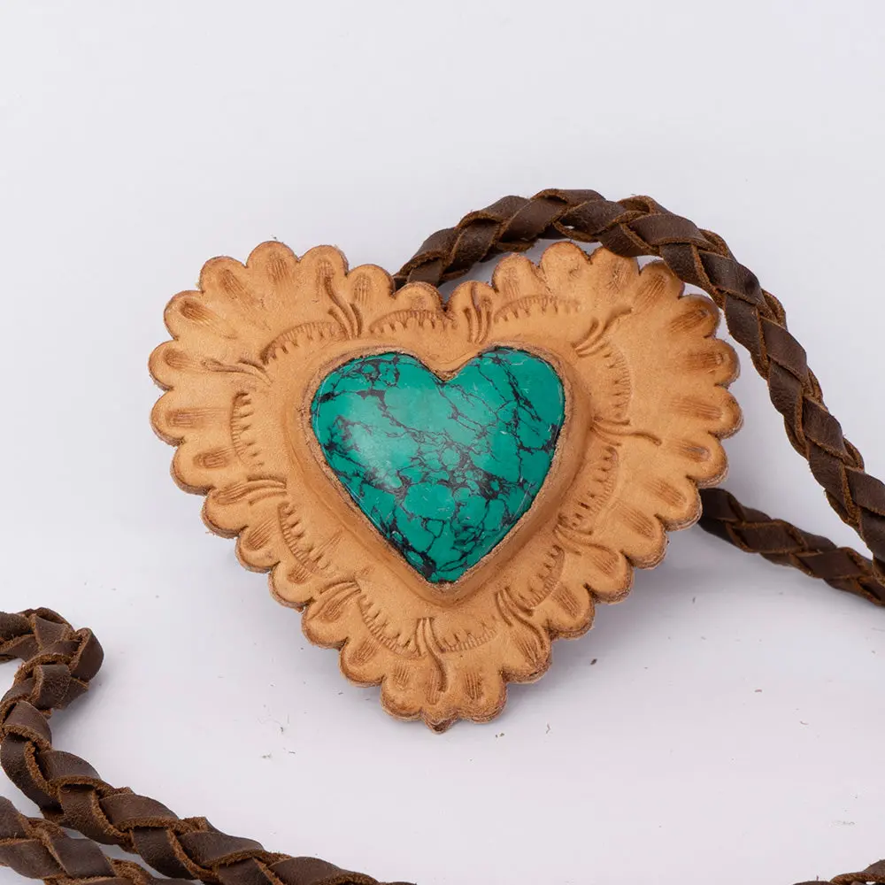 American Darling Braided Genuine Leather Jewelry Necklace With Concho Handmade Necklaces Timeless Piece For A Style 1