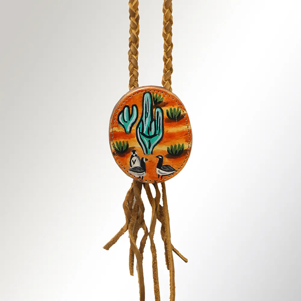 American Darling Adjwm101b Hand Painted Braided Genuine Leather Jewelry Necklace 1