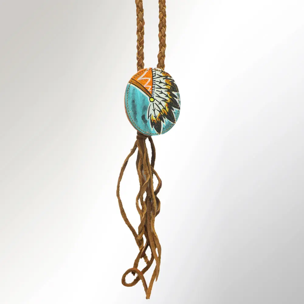 American Darling Hand Painted Braided Genuine Leather Jewelry Necklace Handmade Necklaces Timeless Piece For A Style 1