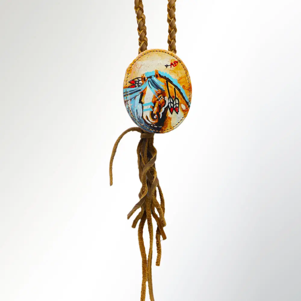 American Darling Hand Painted Braided Genuine Leather Jewelry Necklace Handmade Necklaces Timeless Piece For A Style 1
