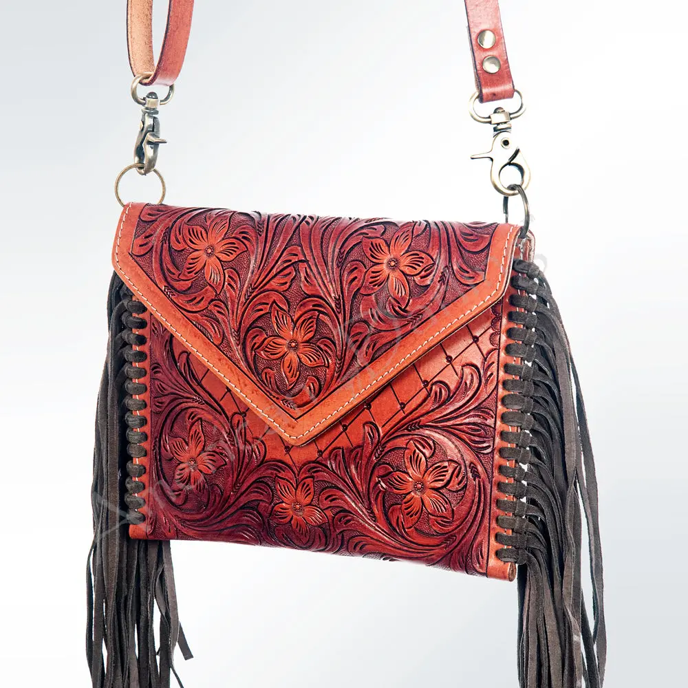 American Darling Envelope Hand Tooled Genuine Leather Women Bag Western Handbag Purse 1