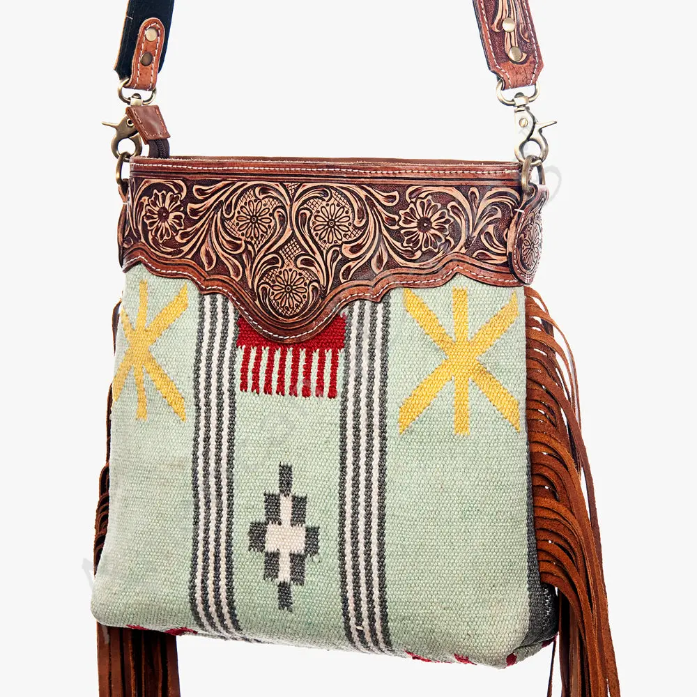 American Darling Cross Body Hand Tooled Saddle Blanket Genuine Leather Western Women Bag Handbag Purse | Crossbody For |Cute 1