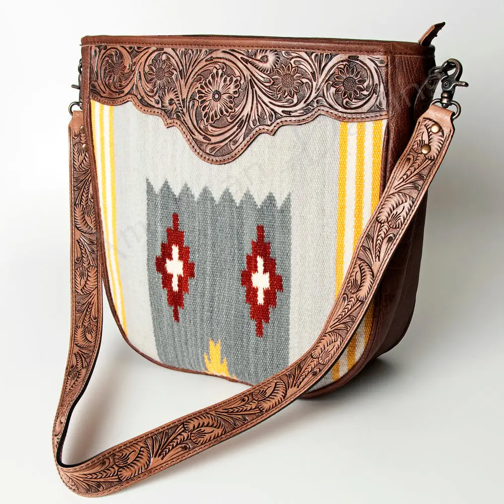 American Darling Messenger Hand Tooled Saddle Blanket Genuine Leather Western Women Bag Handbag Purse | Crossbody For |Cute 1