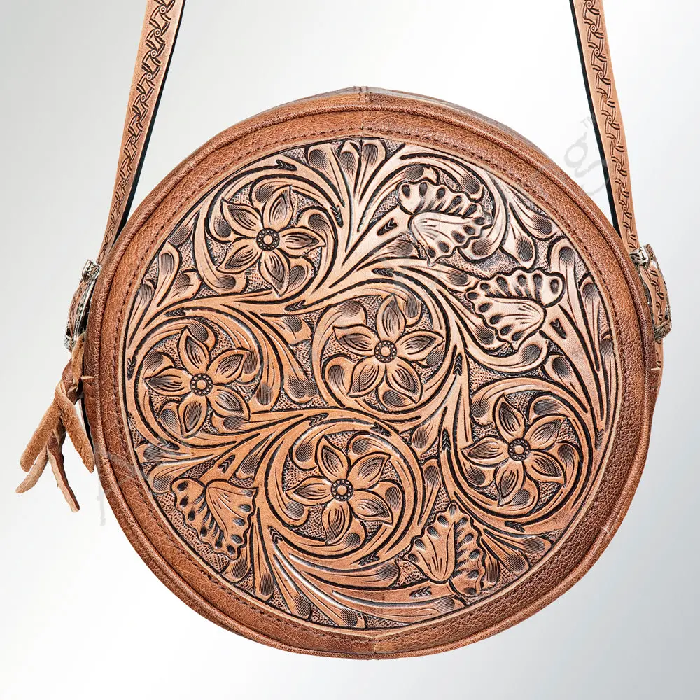 American Darling Canteen Hand Tooled Genuine Leather Western Women Bag Handbag Purse | Crossbody For Cute 2