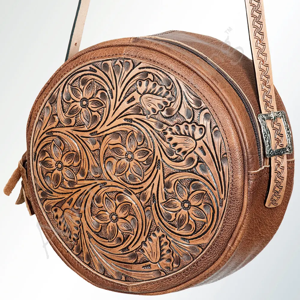 American Darling Canteen Hand Tooled Genuine Leather Western Women Bag Handbag Purse | Crossbody For Cute 1