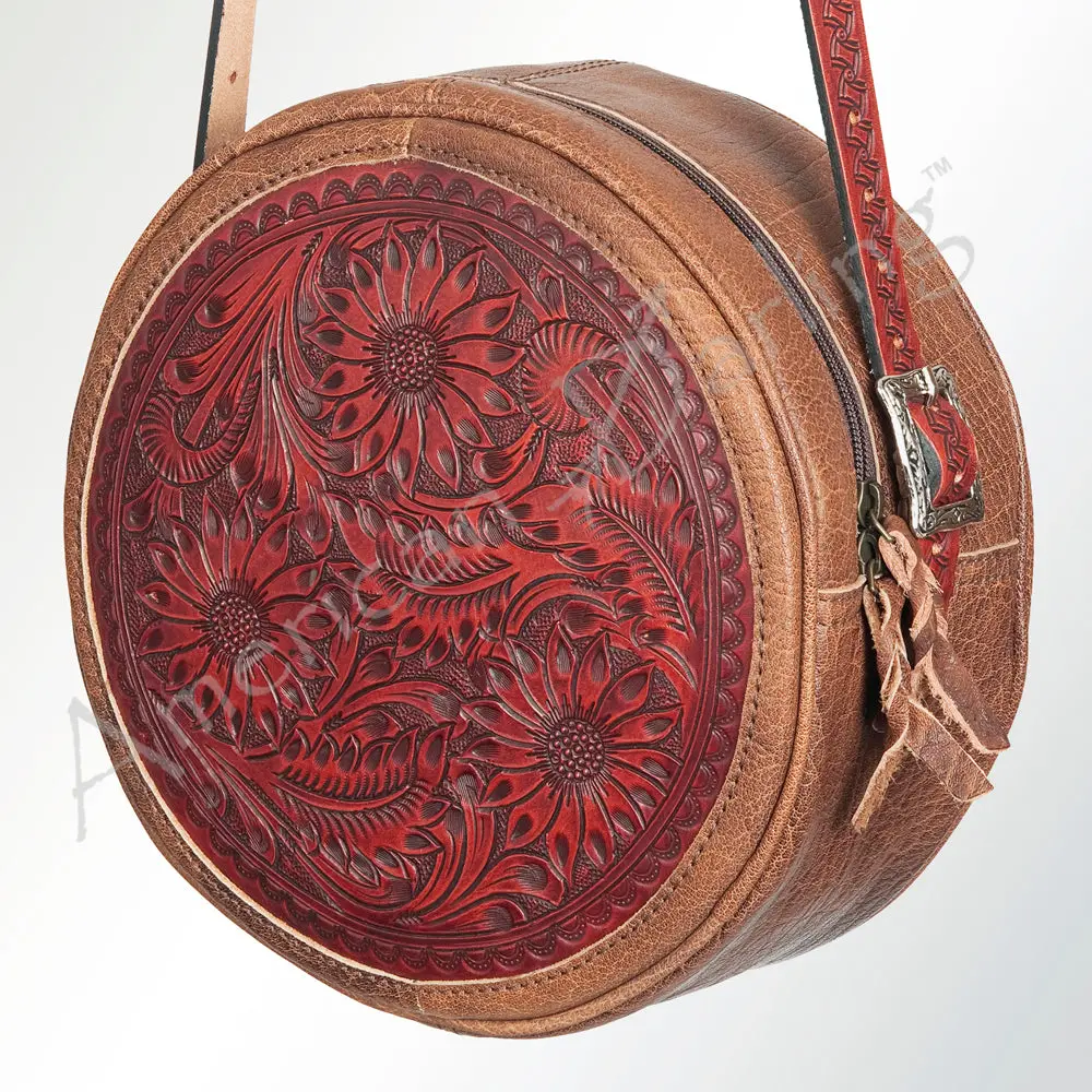 American Darling Canteen Bag Hand Tooled Genuine Leather Western Women | Handbag Purse Travel Clutch 1