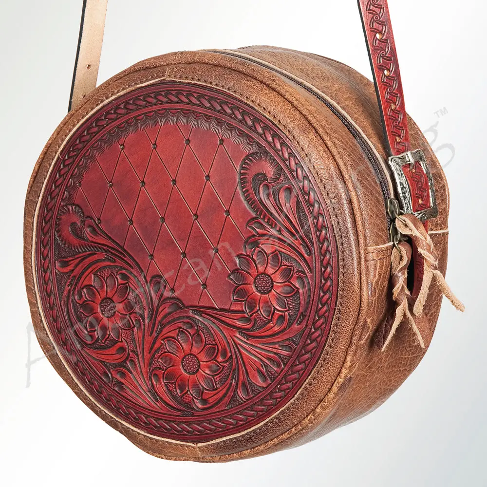 American Darling Canteen Bag Hand Tooled Genuine Leather Western Women | Handbag Purse Travel Clutch 1