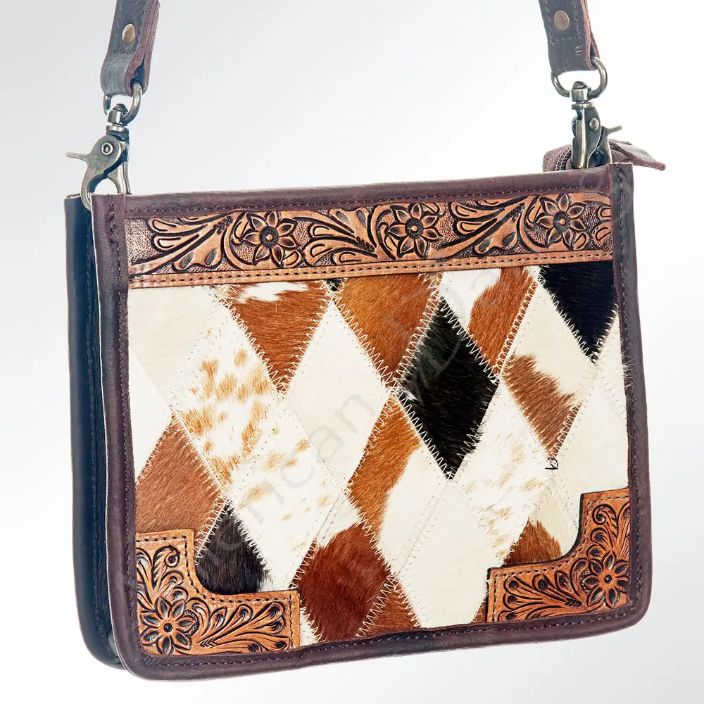 American Darling Hand Tooled Hair On Genuine Leather Women Bag Western Handbag Purse| Purse | Crossbody 1