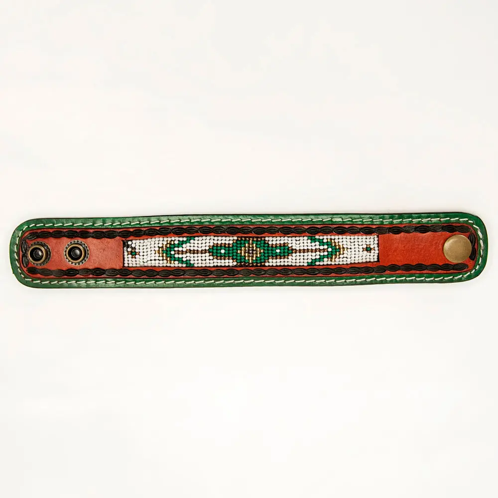 American Darling Bracelet Hand Tooled Carved Genuine Leather Women | Handmade Western Rustic 3