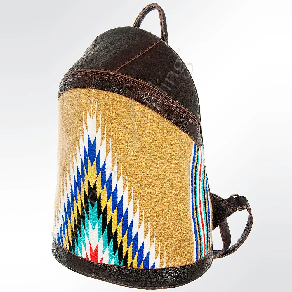 American Darling Backpack Saddle Blanket Fabric Genuine Leather Western Women Bag | For Laptop School Purse Travel 2