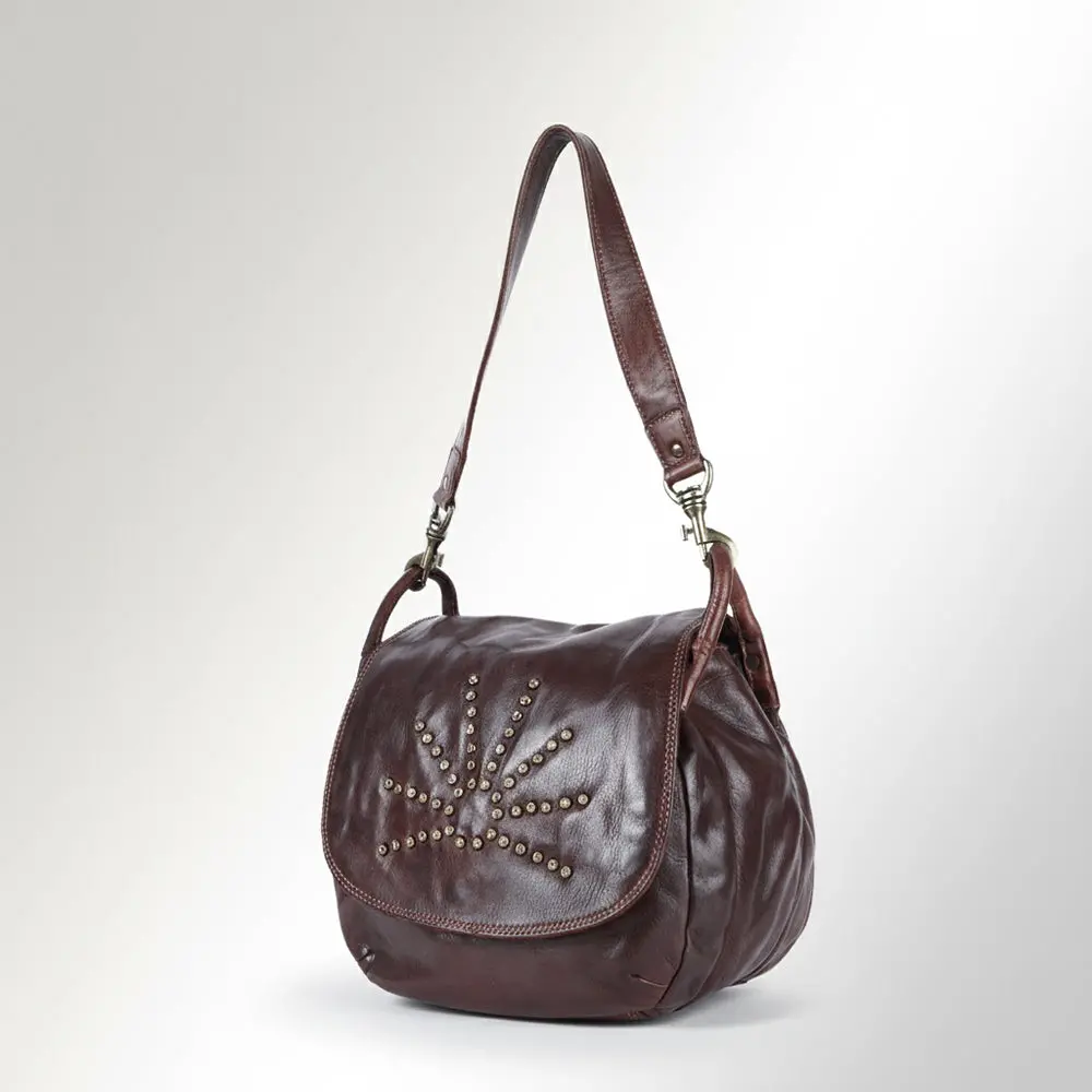 Spaghetti Western Swc156brn Cross Body I Vintage Handmade Drum Dyed Genuine European Cowhide Leather Women Bag Western Handbag Purse 1