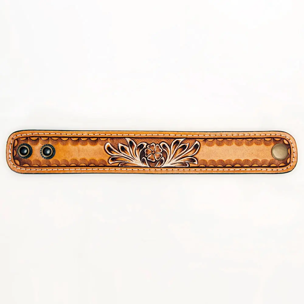 American Darling Bracelet Hand Tooled Carved Genuine Leather Women | Handmade Western Rustic 1