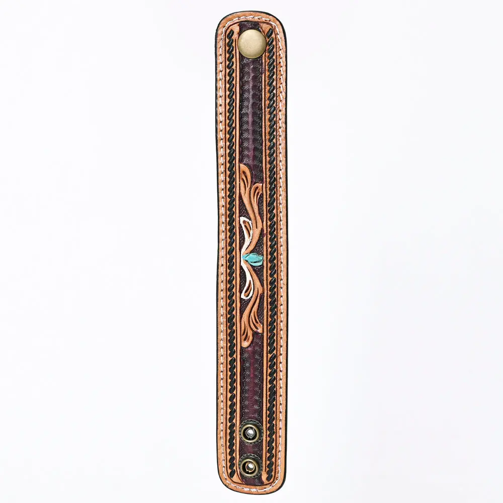 American Darling Bracelet Hand Tooled Carved Genuine Leather Women | Handmade Western Rustic 1