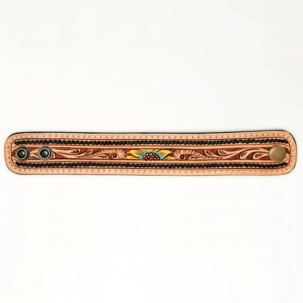 American Darling Bracelet Hand Tooled Carved Genuine Leather Women | Handmade Western Rustic 1