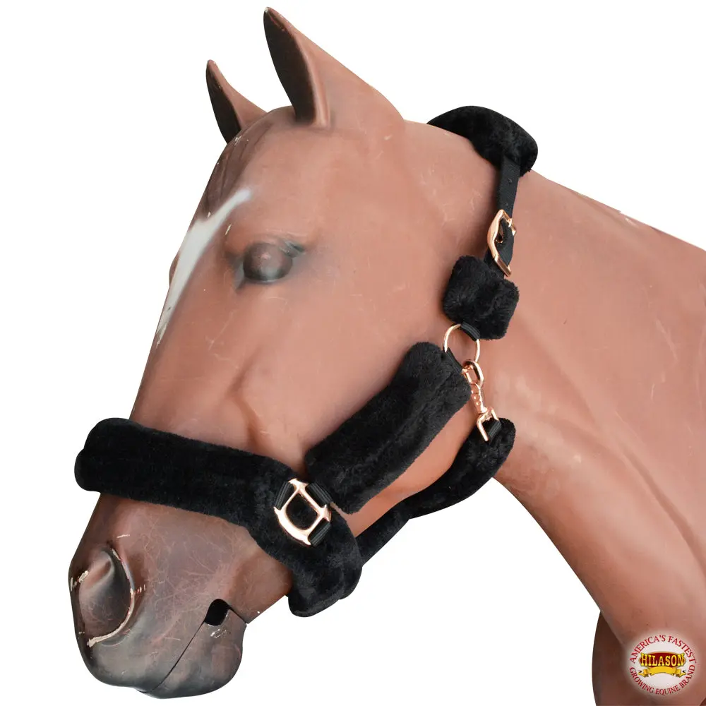 Large Medium Small Hilason Comfort Fleece Nylon Horse Halter 1