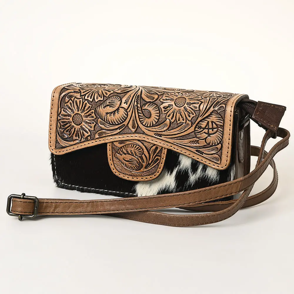 American Darling Wallet Bag Hand Tooled Floral Carved Cowhide Genuine Leather Western Purse With Ykk Zipper 1
