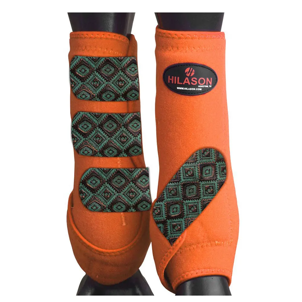 Hilason L M S Horse Rear Hind Leg Sport Boots Printed 14