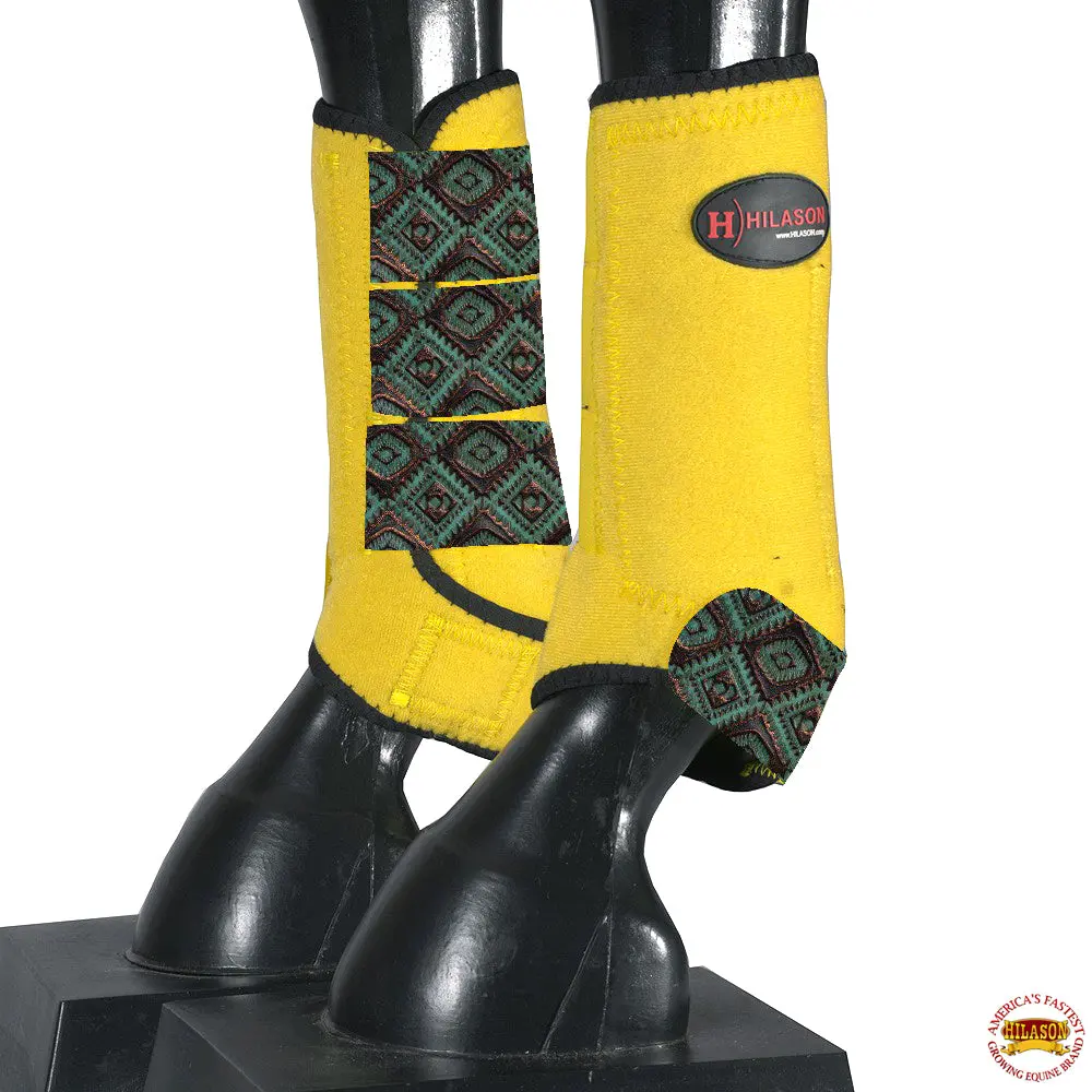 Hilason L M S Horse Rear Hind Leg Sport Boots Printed 16