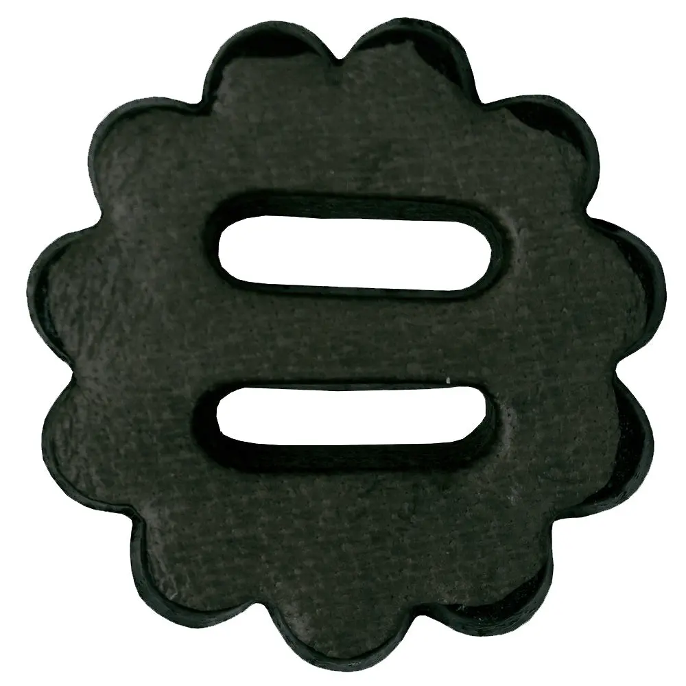 Hilason Slotted Scalloped Leather Rosette Concho Saddle Tack Black 1-1/2" 1