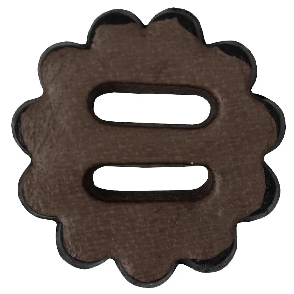 Hilason Slotted Scalloped Leather Rosette Concho Saddle Tack Dark Brown 1-1/2" 1