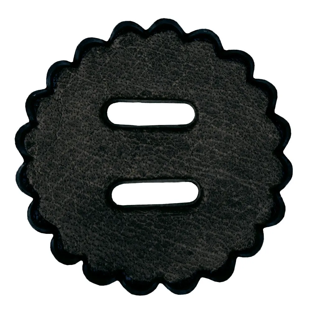 Hilason Slotted Scalloped Leather Rosette Concho Saddle Tack Black 2" 1