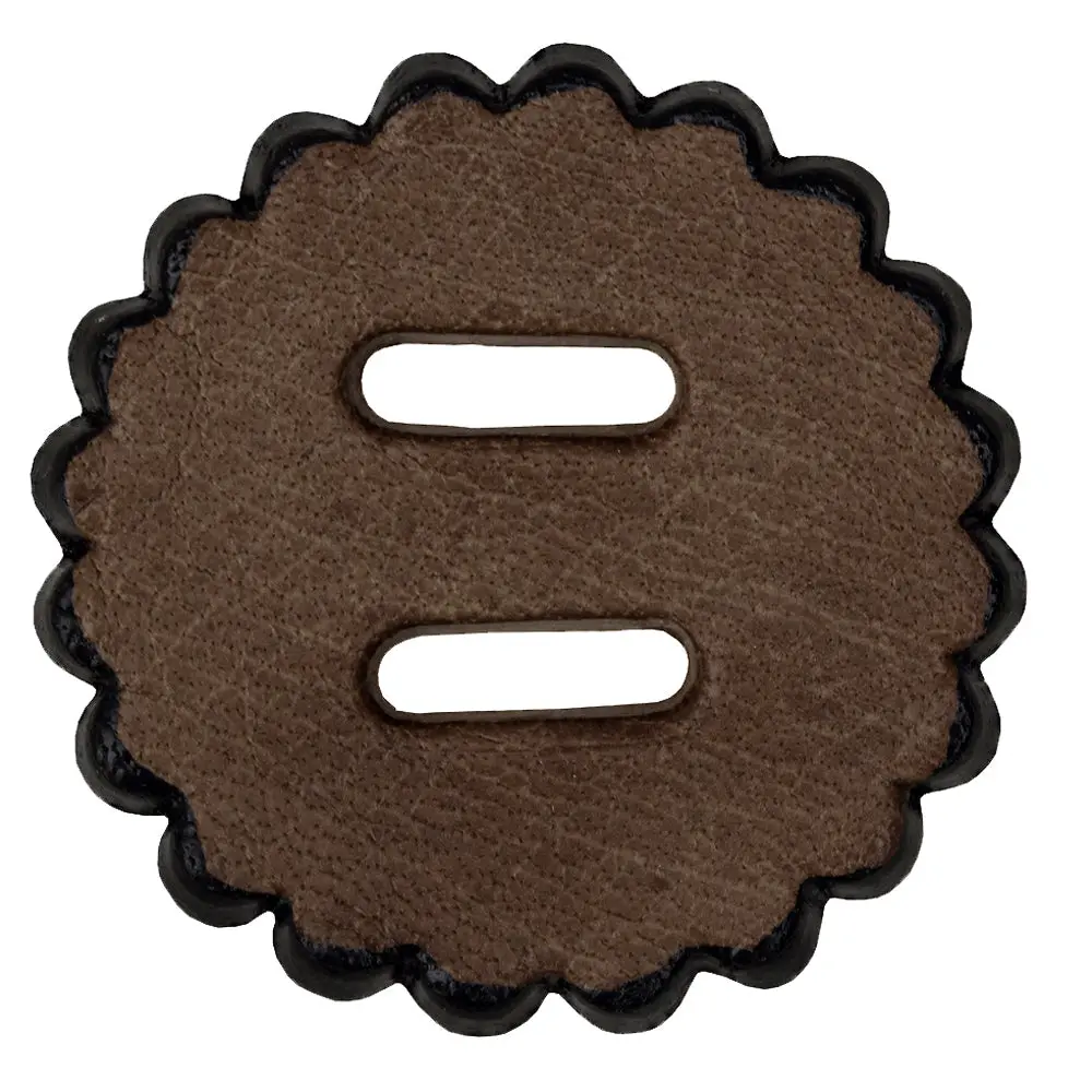 Hilason Slotted Scalloped Leather Rosette Concho Saddle Tack Dark Brown 2" 1