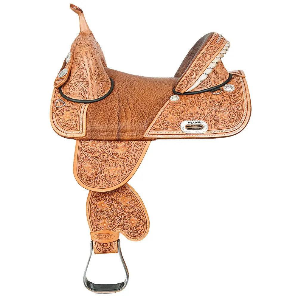 Hilason Western Trail Treeless Barrel Racing American Leather Saddle 1