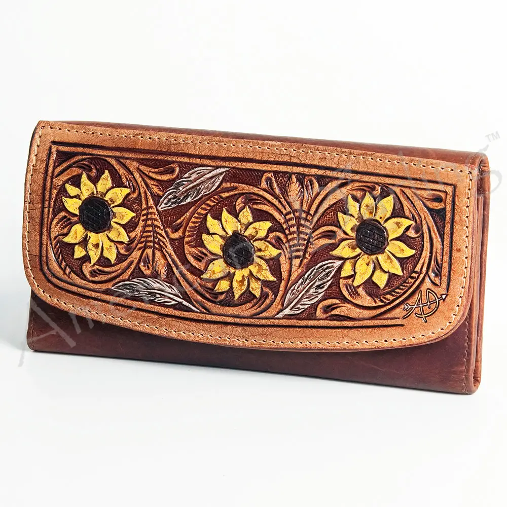 American Darling Wallet Hand Tooled Genuine Leather Western Women Bag | Handbag Purse Wristlet Travel Clutch 16