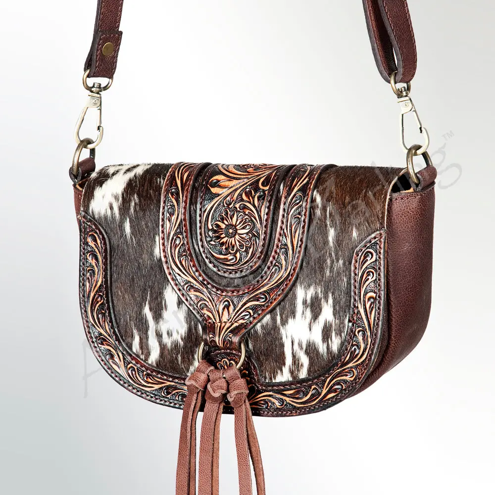American Darling Cross Body Hand Tooled Hair On- Genuine Leather Western Women Bag Handbag Purse | Crossbody For Cute 1