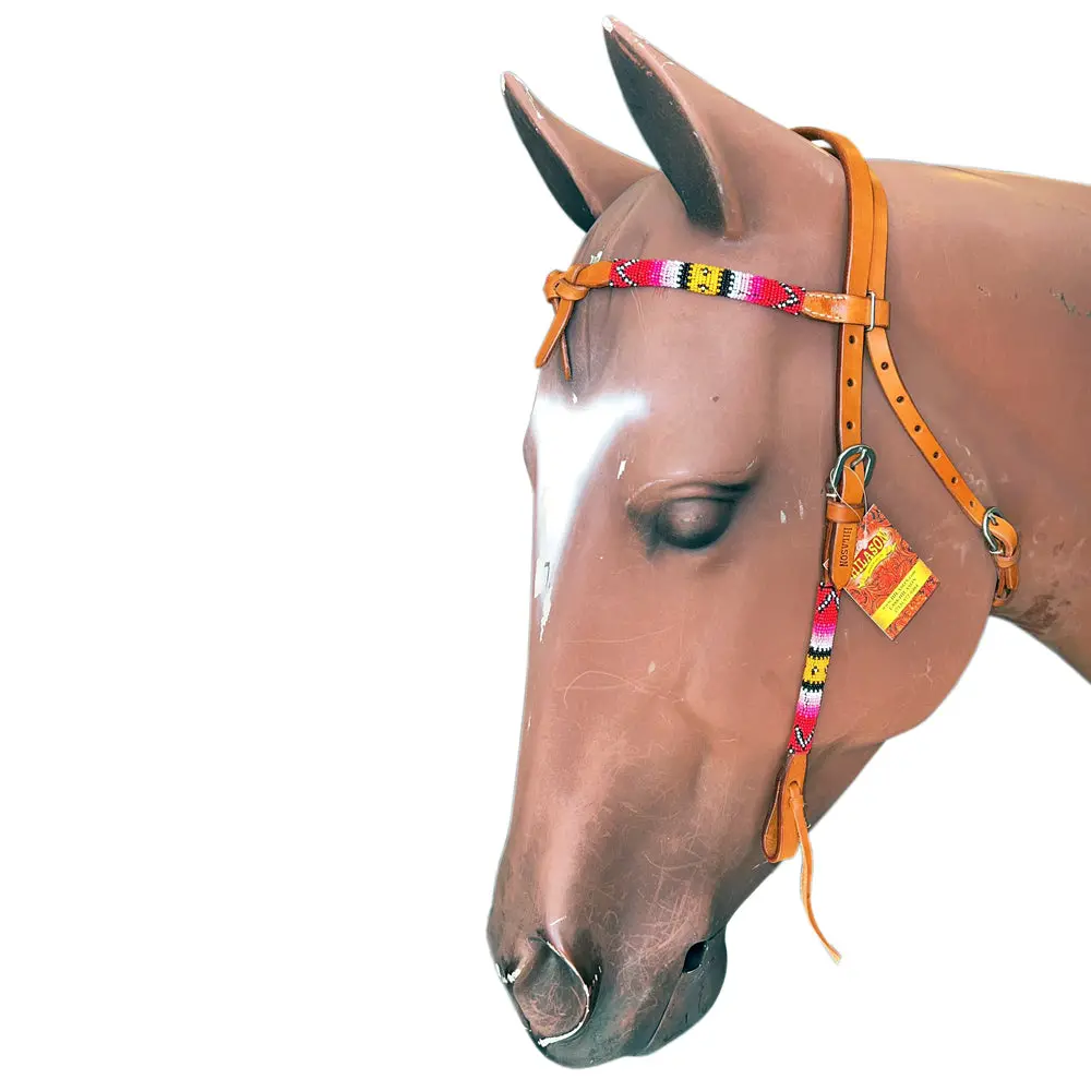 Hilason American Leather Horse Browband Headstall Working Tack Brown | For Horses Western Headstalls 1