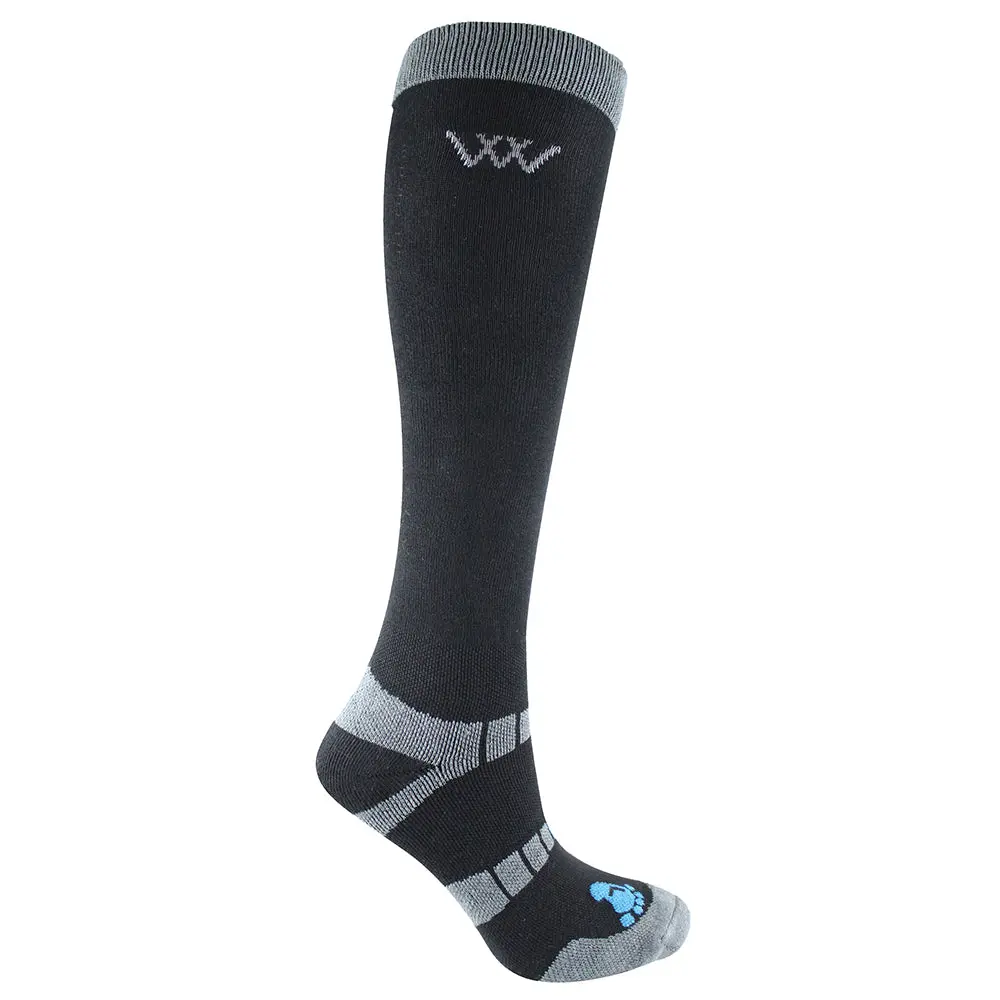 Woof Wear Horse Long Riding Sock 2 Pairs Black Gray 1