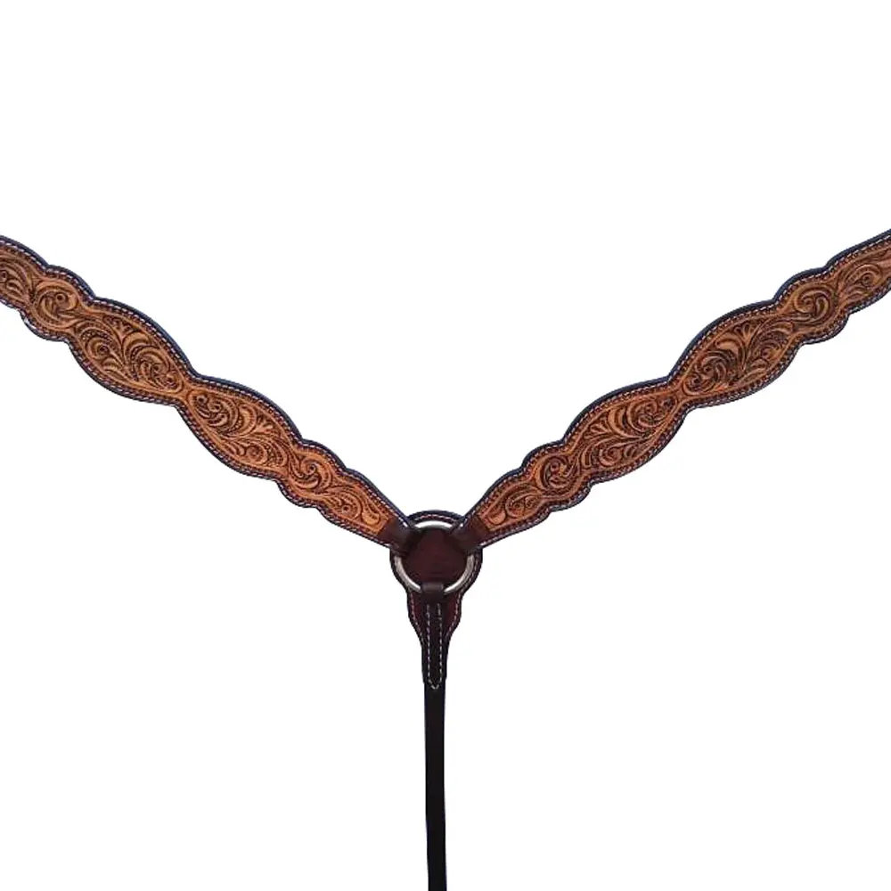 Hilason Western Horse Floral Headstall Breast Collar American Leather Tack Set 4