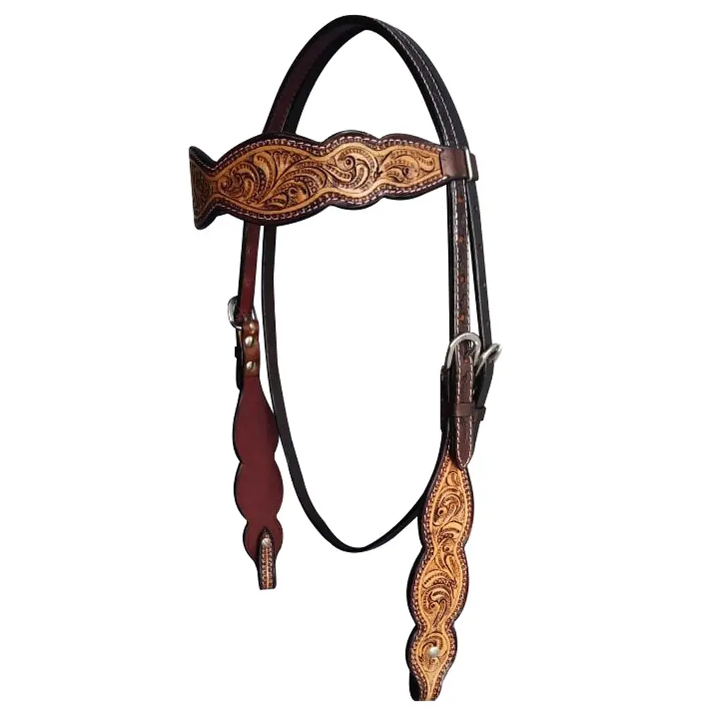 Hilason Western Horse Floral Headstall Breast Collar American Leather Tack Set 5