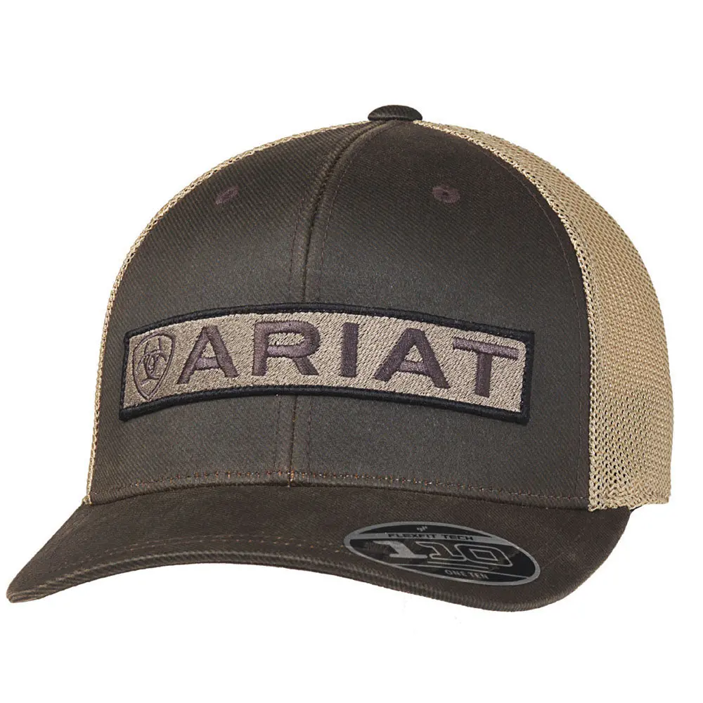 Ariat Men's Flex Fit 110 Long Logo Brown Cap 1