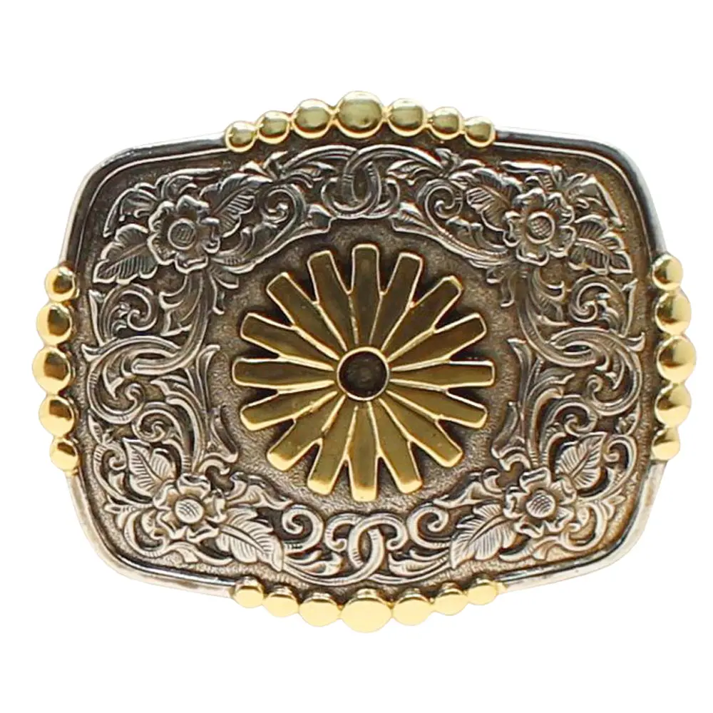 3 3/4 In X 1/4 Crumrine Western Mens Belt Buckle Spur Rowel 1