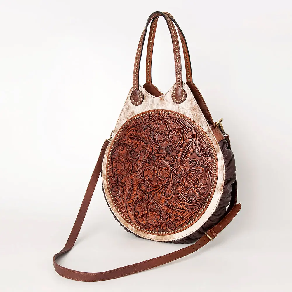 American Darling Tote Hand Tooled Hair-On Genuine Leather Western Women Bag Handbag Purse | Travel Bags College Casual 1