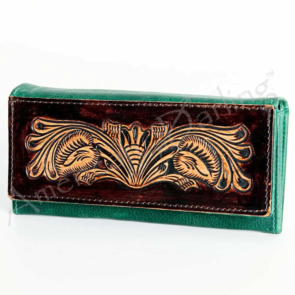 American Darling Wallet Hand Tooled Genuine Leather Western Women Bag | Handbag Purse Wristlet Travel Clutch 1