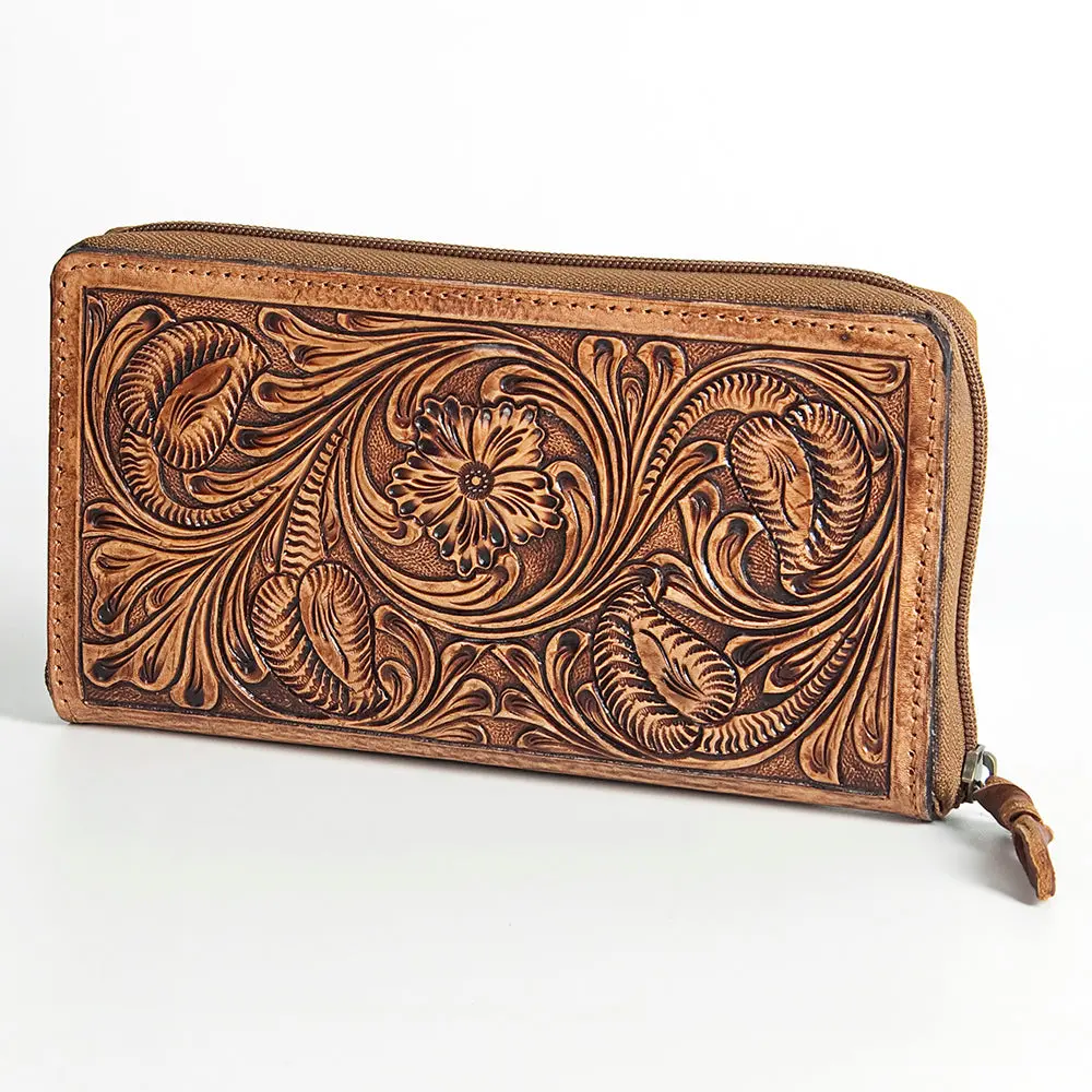 American Darling Wallet Hand Tooled Genuine Leather Western Women Bag | Handbag Purse Wristlet Travel Clutch 1