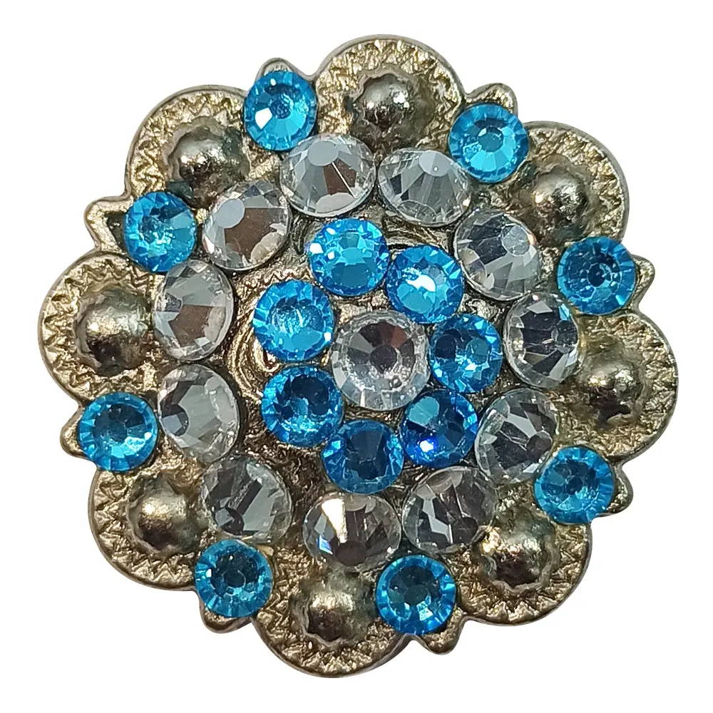 Western Screw Back Concho Turquoise Berry Nickle Cowgirl Hilason 1