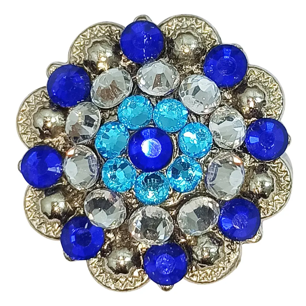 Hilason Pc Western Screw Back Concho Turquoise Berry Nickel Cowgirl | Bridle Conchos Belt Slotted 1