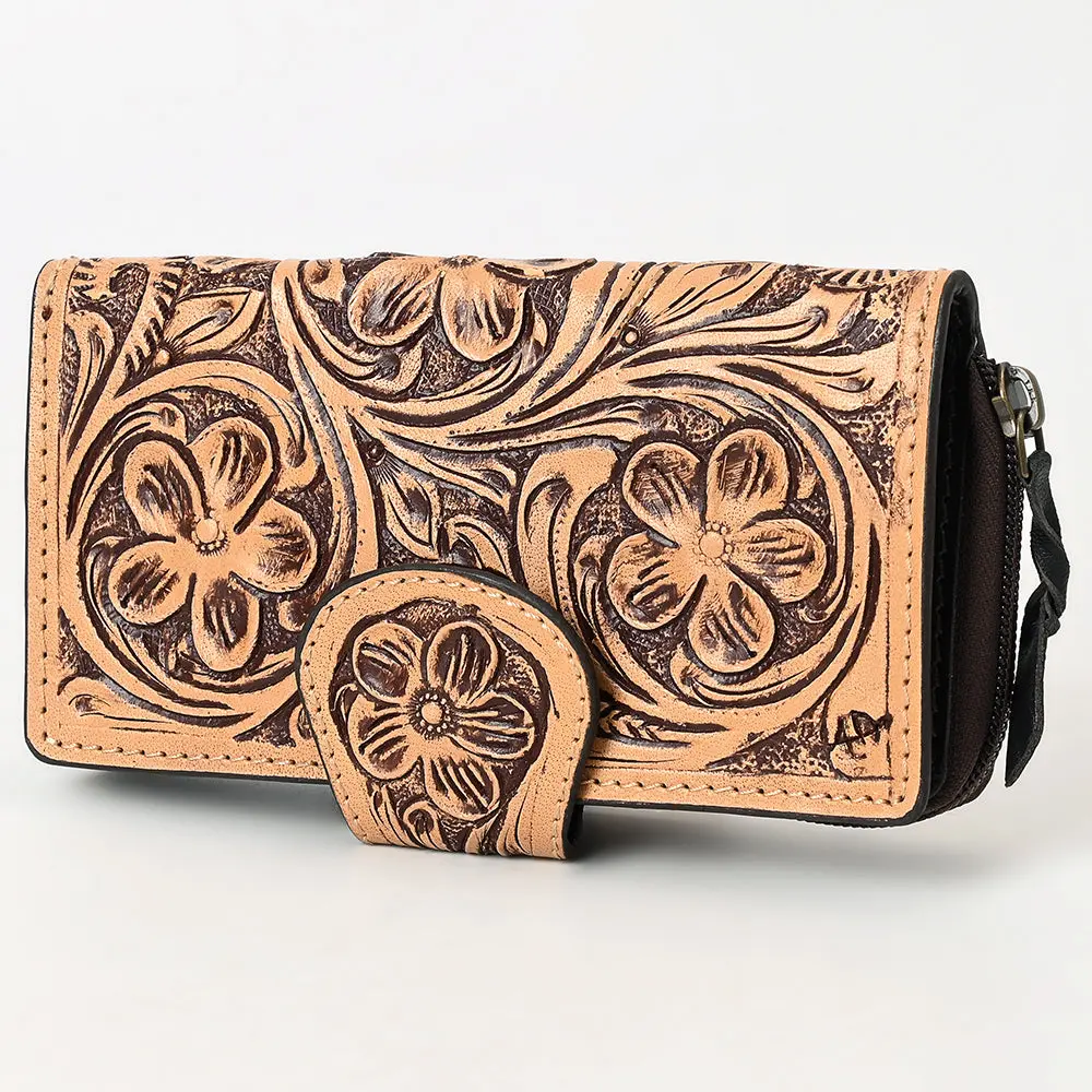American Darling Wallet Hand Tooled Genuine Leather Women Bag Western Handbag Purse 1