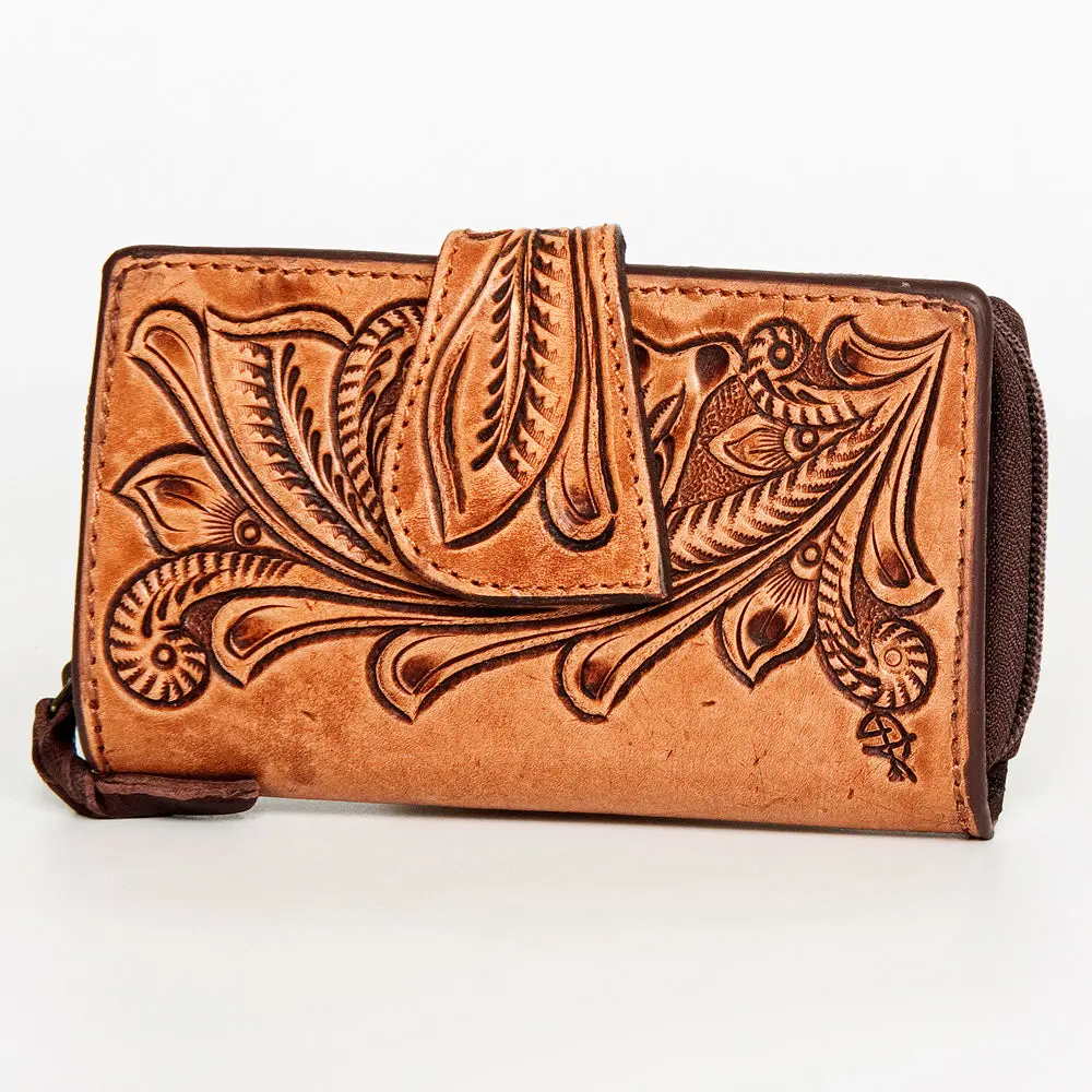 American Darling Wallet Hand Tooled Genuine Leather Women Bag Western Handbag Purse 1